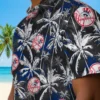 New York Yankees Hawaiian Shirt - Palm Pattern Navy Black Aloha Shirt