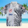 New York Yankees Hawaiian Shirt - Palm Stripes Navy Black White Aloha Shirt