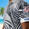 New York Yankees Hawaiian Shirt - Palm Stripes Navy Black White Aloha Shirt