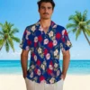New York Yankees Hawaiian Shirt - Palm Tree Flower Navy Aloha Shirt
