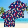 New York Yankees Hawaiian Shirt - Palm Tree Flower Navy Aloha Shirt