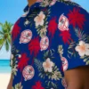 New York Yankees Hawaiian Shirt - Palm Tree Flower Navy Aloha Shirt