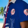 New York Yankees Hawaiian Shirt - Palm Trees Navy White Aloha Shirt