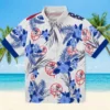 New York Yankees Hawaiian Shirt - Patriotic Hibiscus Design Navy White Aloha Shirt