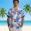New York Yankees Hawaiian Shirt - Patriotic Hibiscus Design Navy White Aloha Shirt