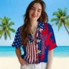 New York Yankees Hawaiian Shirt - Stitched Flag Navy Aloha Shirt