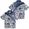 New York Yankees Hawaiian Shirt - Sunset Palms Navy White Aloha Shirt