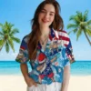 New York Yankees Hawaiian Shirt - Surfing Santa Blue Aloha Shirt