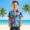 New York Yankees Hawaiian Shirt - Surfing Santa Blue Aloha Shirt