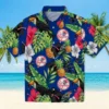 New York Yankees Hawaiian Shirt - Toucan Hibiscus Pineapple Navy Green Aloha Shirt