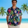 New York Yankees Hawaiian Shirt - Toucan Hibiscus Pineapple Navy Green Aloha Shirt