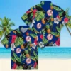 New York Yankees Hawaiian Shirt - Toucan Hibiscus Pineapple Navy Green Aloha Shirt