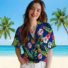 New York Yankees Hawaiian Shirt - Toucan Hibiscus Pineapple Navy Green Aloha Shirt