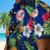 New York Yankees Hawaiian Shirt - Toucan Hibiscus Pineapple Navy Green Aloha Shirt