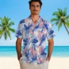 New York Yankees Hawaiian Shirt - Tropical Leaves White Aloha Shirt