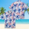 New York Yankees Hawaiian Shirt - Tropical Leaves White Aloha Shirt