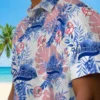 New York Yankees Hawaiian Shirt - Tropical Leaves White Aloha Shirt