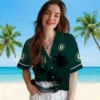 Oakland Athletics Hawaiian Shirt - Beach Sunset Green Black Aloha Shirt