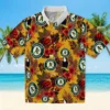 Oakland Athletics Hawaiian Shirt - Floral Toucan Green Red Aloha Shirt