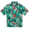 Oakland Athletics Hawaiian Shirt - Personalized Hibiscus Blossoms Green Aloha Shirt
