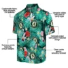 Oakland Athletics Hawaiian Shirt - Personalized Hibiscus Blossoms Green Aloha Shirt