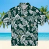 Oakland Athletics Hawaiian Shirt - Tropical Leaf Green White Aloha Shirt