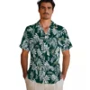 Oakland Athletics Hawaiian Shirt - Tropical Leaf Green White Aloha Shirt
