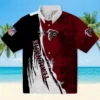 Atlanta Falcons Hawaiian Shirt � Personalized Edgy Streaks Red White, Casual Button Down For Men & Women