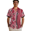 Atlanta Falcons Hawaiian Shirt � Personalized Hibiscus Arrows Red White, Casual Button Down For Men & Women