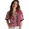 Atlanta Falcons Hawaiian Shirt � Personalized Hibiscus Arrows Red White, Casual Button Down For Men & Women