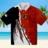 Baltimore Orioles Hawaiian Shirt - Personalized Edgy Streaks Orange White - Gift For Men, Women
