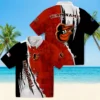 Baltimore Orioles Hawaiian Shirt - Personalized Edgy Streaks Orange White - Gift For Men, Women