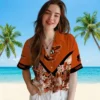 Baltimore Orioles Hawaiian Shirt - Personalized Hibiscus Arrows Orange White - Gift For Men, Women