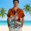 Baltimore Orioles Hawaiian Shirt - Personalized Tribal Stripes Orange White - Gift For Men, Women