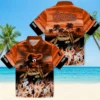 Baltimore Orioles Hawaiian Shirt - Personalized Tropical Canoe Orange - Gift For Men, Women