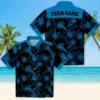 Carolina Panthers Hawaiian Shirt � Personalized Botanical Print Black, Casual Button Down For Men & Women