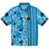Carolina Panthers Hawaiian Shirt � Personalized Hibiscus Arrows Blue White, Casual Button Down For Men & Women