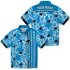 Carolina Panthers Hawaiian Shirt � Personalized Hibiscus Arrows Blue White, Casual Button Down For Men & Women