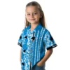 Carolina Panthers Hawaiian Shirt � Personalized Hibiscus Arrows Blue White, Casual Button Down For Men & Women
