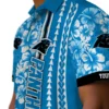 Carolina Panthers Hawaiian Shirt � Personalized Hibiscus Arrows Blue White, Casual Button Down For Men & Women