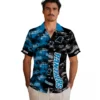 Carolina Panthers Hawaiian Shirt � Personalized Palm Silhouettes Blue, Casual Button Down For Men & Women