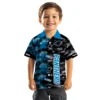 Carolina Panthers Hawaiian Shirt � Personalized Palm Silhouettes Blue, Casual Button Down For Men & Women
