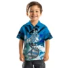 Carolina Panthers Hawaiian Shirt � Personalized Surfing Skeleton Blue, Casual Button Down For Men & Women