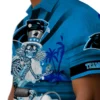 Carolina Panthers Hawaiian Shirt � Personalized Surfing Skeleton Blue, Casual Button Down For Men & Women