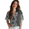 Chicago White Sox Hawaiian Shirt - Personalized Hibiscus Arrows Black White Aloha Shirt