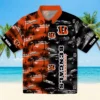 Cincinnati Bengals Hawaiian Shirt � Personalized Palm Silhouettes Orange, Casual Button Down For Men & Women