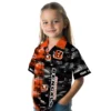 Cincinnati Bengals Hawaiian Shirt � Personalized Palm Silhouettes Orange, Casual Button Down For Men & Women