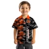 Cincinnati Bengals Hawaiian Shirt � Personalized Palm Silhouettes Orange, Casual Button Down For Men & Women