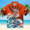 Denver Broncos Hawaiian Shirt - Personalized Baseball Floral Surfing Skeleton Orange Blue Aloha Shirt