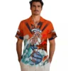 Denver Broncos Hawaiian Shirt - Personalized Baseball Floral Surfing Skeleton Orange Blue Aloha Shirt